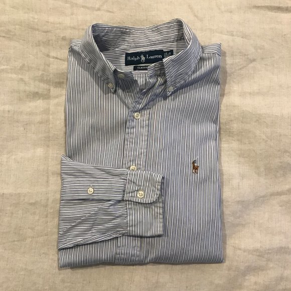 Ralph Lauren Button Down Shirt Mens Classic Fit - Picture 1 of 8